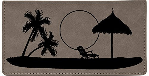 HOTParadise Beach Laser Engraved Leatherette Checkbook Cover