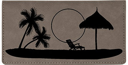 HOTParadise Beach Laser Engraved Leatherette Checkbook Cover