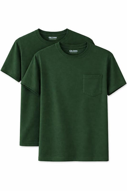 HOTGildan Unisex Adult DryBlend Workwear T-Shirts with Pocket, 2-Pack