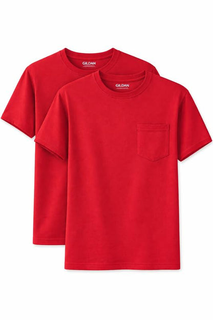 HOTGildan Unisex Adult DryBlend Workwear T-Shirts with Pocket, 2-Pack