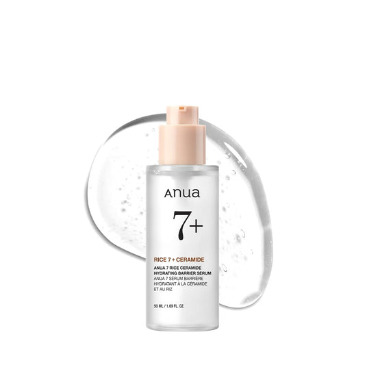 HOTAnua Rice Ceramide 7 Hydrating Barrier Serum, Moisturizing Face Serum, Non-comodogenic, Hyaluronic Acid, Niacinamide, Lightweight, Fragrance Free, Sensitive Dry Skin, Korean Skincare, 1.69 fl oz