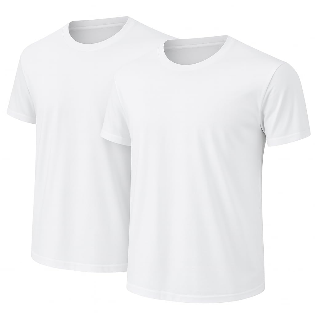 HOT6-Pack Bulk Men’s T-Shirts – Soft Pre-Shrunk Premium Cotton, Short Sleeves, Reinforced Collar, Crew Neck, Casual Fit