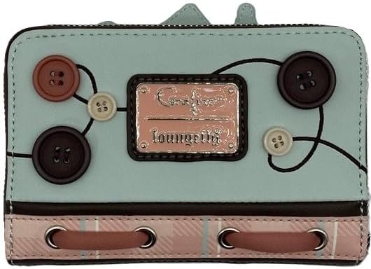 HOTLoungefly Coraline Garden Party Zip-Around Wallet – Officially Licensed, Faux Leather, Embroidered Details, Multiple Card Slots