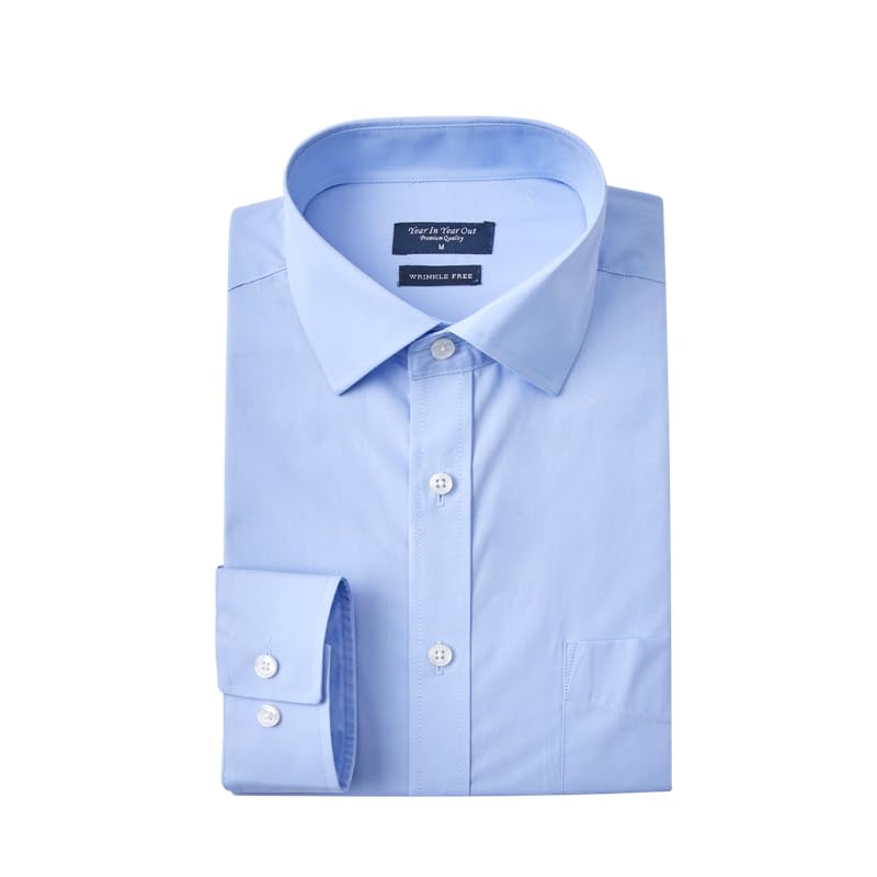 HOTYear In Year Out Wrinkle Free Dress Shirt for Men Regular Fit Long Sleeve Wrinkle Resistant Shirt