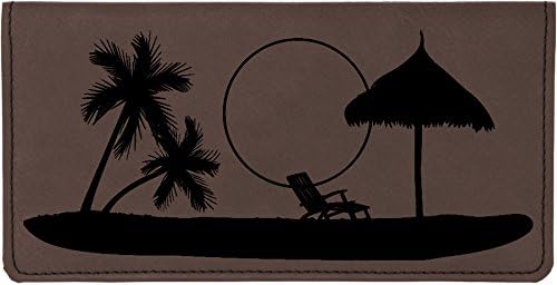HOTParadise Beach Laser Engraved Leatherette Checkbook Cover