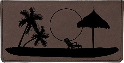HOTParadise Beach Laser Engraved Leatherette Checkbook Cover