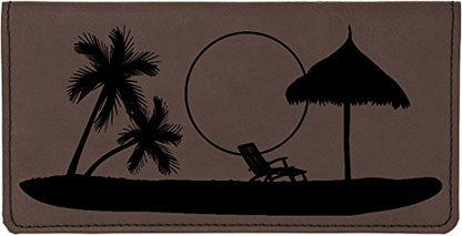 HOTParadise Beach Laser Engraved Leatherette Checkbook Cover
