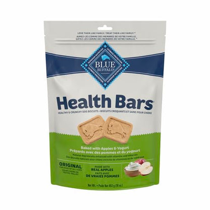 HOTBlue Buffalo Health Bars Apples & Yogurt Crunchy Dog Biscuits, Oven-Baked with Real Apples & Natural Ingredients, Healthy Dog Treats with No Artificial Flavors or Preservatives, Jumbo Box 3.5 lbs.