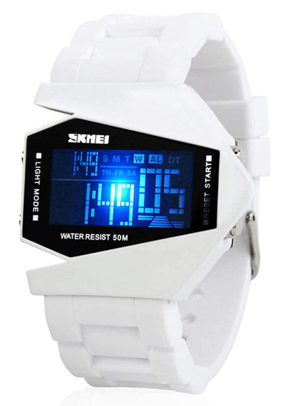 HOTGosasa Men Sports Military Watches Digital Airplane Shaped LED Light Waterproof Watches