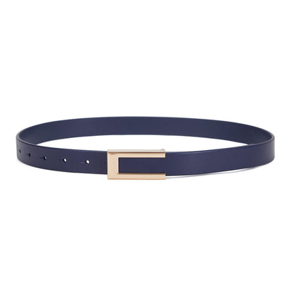 HOTYooAi Womens Leather Belt Skinny Waist Belt for Dresses Jeans Pants with Gold Buckle