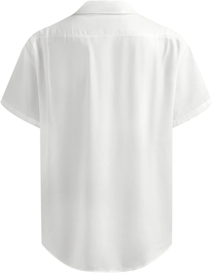 HOTHardaddy Men's Hawaiian Shirt Short Sleeves Coconut Printed Button Down Summer Beach Casual Shirts