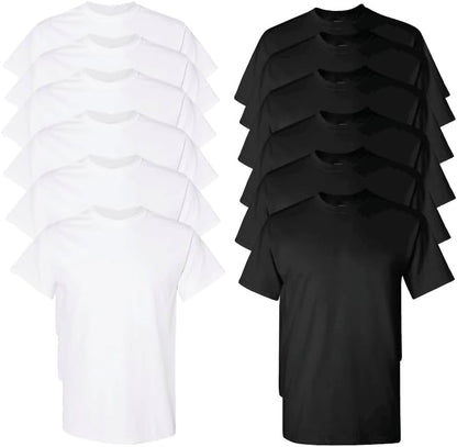 HOTEVERYDAY TEES Men's Heavy Cotton Tee (Pack of 12), Assorted Mixed Color Small to 5XL