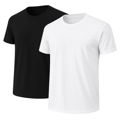 HOT6-Pack Bulk Men’s T-Shirts – Soft Pre-Shrunk Premium Cotton, Short Sleeves, Reinforced Collar, Crew Neck, Casual Fit