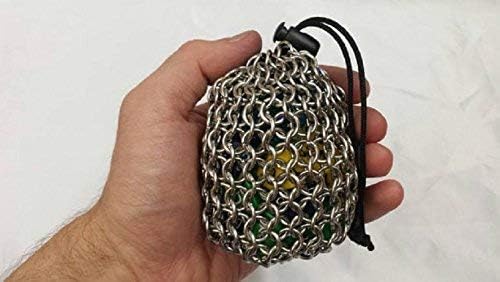 HOTStainless Steel Chainmail Dice Bag - Small