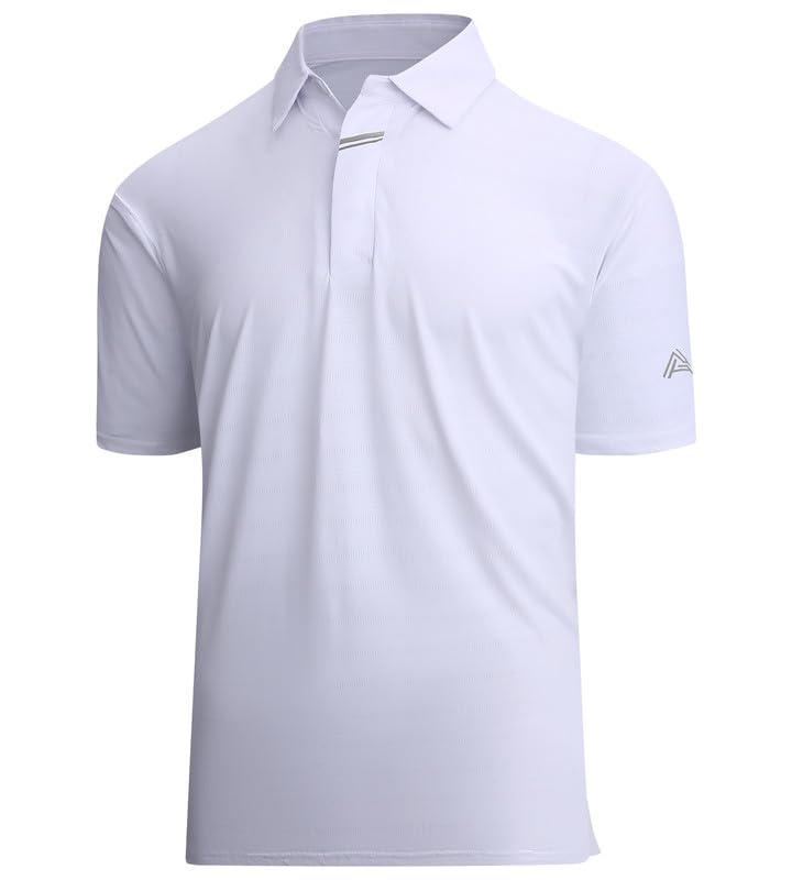HOTDamipow Premium Golf Shirts for Men Dry Fit Performance Polo Short Sleeve Collared Shirt