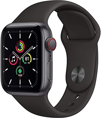 HOTApple Watch SE (GPS + Cellular, 40mm) - Space Gray Aluminum Case with Black Sport Band (Renewed)