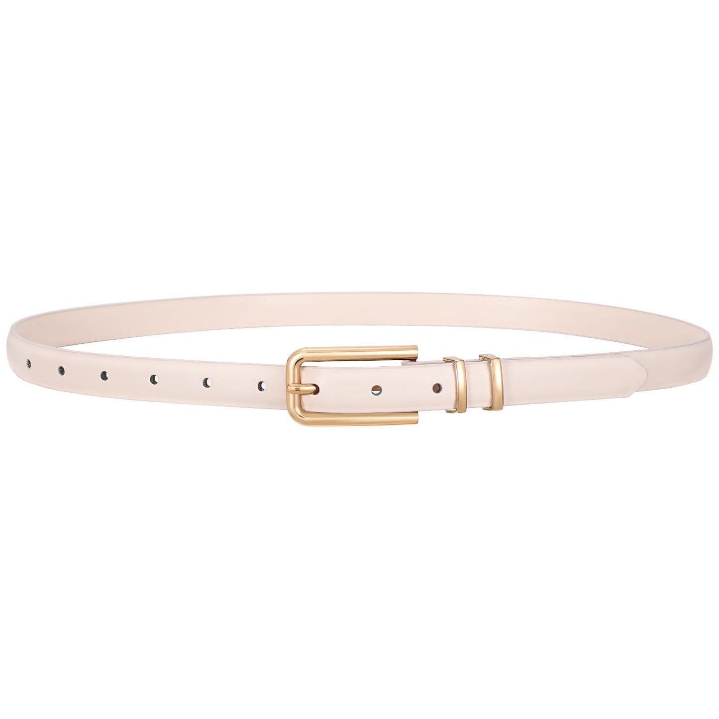 HOTVONMELLI Women Skinny Leather Belt Thin Waist Belt for Women Jeans Dress Fashion Ladies Belt with Gold Buckle
