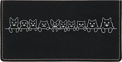 HOTCAROUSELCHECKS Cat Tails Laser Engraved Leatherette Checkbook Cover