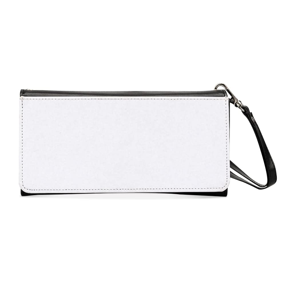 HOT2pcs Sublimation Heat Transfer Wallet Blank, Fashion Ladies Leather Wallets, Large Capacity Secure Buckle Leather Clutch Wallet, DIY Craft Long Purse for Women Girl Gift (2pcs)