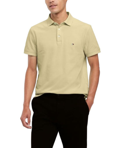 HOTTommy Hilfiger Men's Short Sleeve Polo Shirts in Slim Fit with Stretch and Organic Pique Cotton