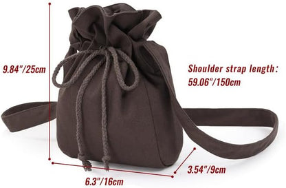 HOTFURPHI Medieval Drawstring Shoulder Bag Renaissance Canvas Dice Bag Coin Purse Ren Faire Costume Accessories