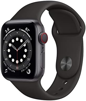 HOTApple Watch Series 6 (GPS + Cellular, 40mm) - Space Gray Aluminum Case with Black Sport Band (Renewed)