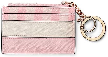 HOTVictoria's Secret The Victoria Card Case Key Chain, Pink Iconic Stripe