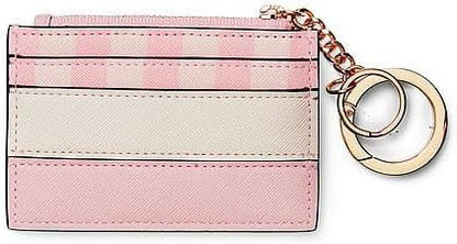 HOTVictoria's Secret The Victoria Card Case Key Chain, Pink Iconic Stripe
