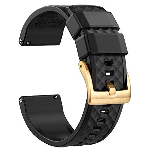 HOTRitche Christmas Gift Silicone Watch Bands 18mm 20mm 22mm 24mm Quick Release Rubber Watch Bands for Men, White Elephant Gifts, Stocking Stuffers For Men