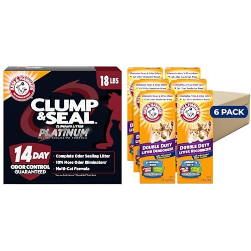 HOTARM & HAMMER Slide Platinum Easy Clean-Up Clumping Cat Litter, 18 lbs | 24/7 Odor Control, Triple-Action Freshness, Non-Stick, Easy Clean Up, Low Tracking, Multi-Cat Formula, Scented