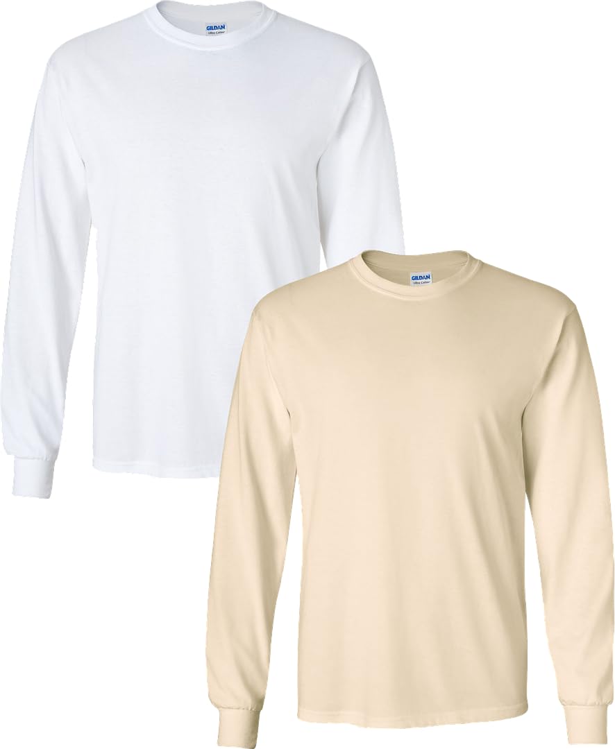 HOTGildan Adult Ultra Cotton Long Sleeve T-Shirt, Style G2400, Multipack