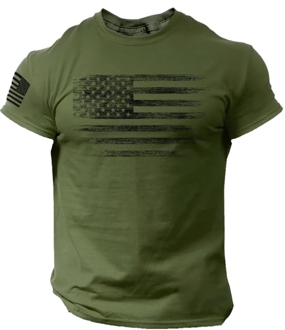 HOTSUWATOIN USA 4th of July Shirts for Men American Flag Short Sleeve Patriotic Independence Day Tee Top