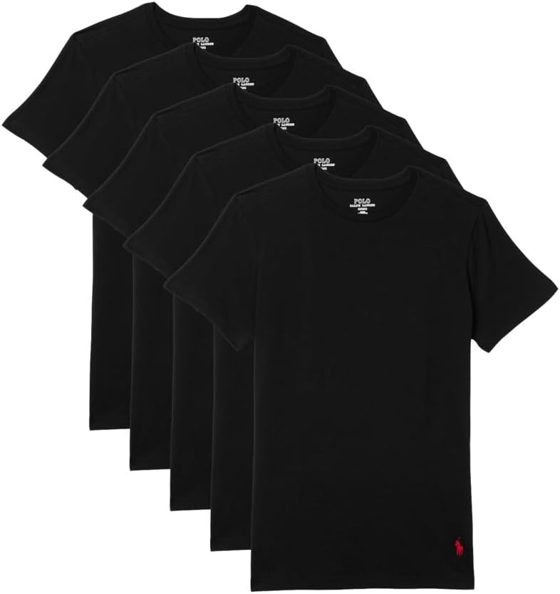 HOTPOLO RALPH LAUREN Slim Fit Undershirt w/Wicking 5-Pack Crews