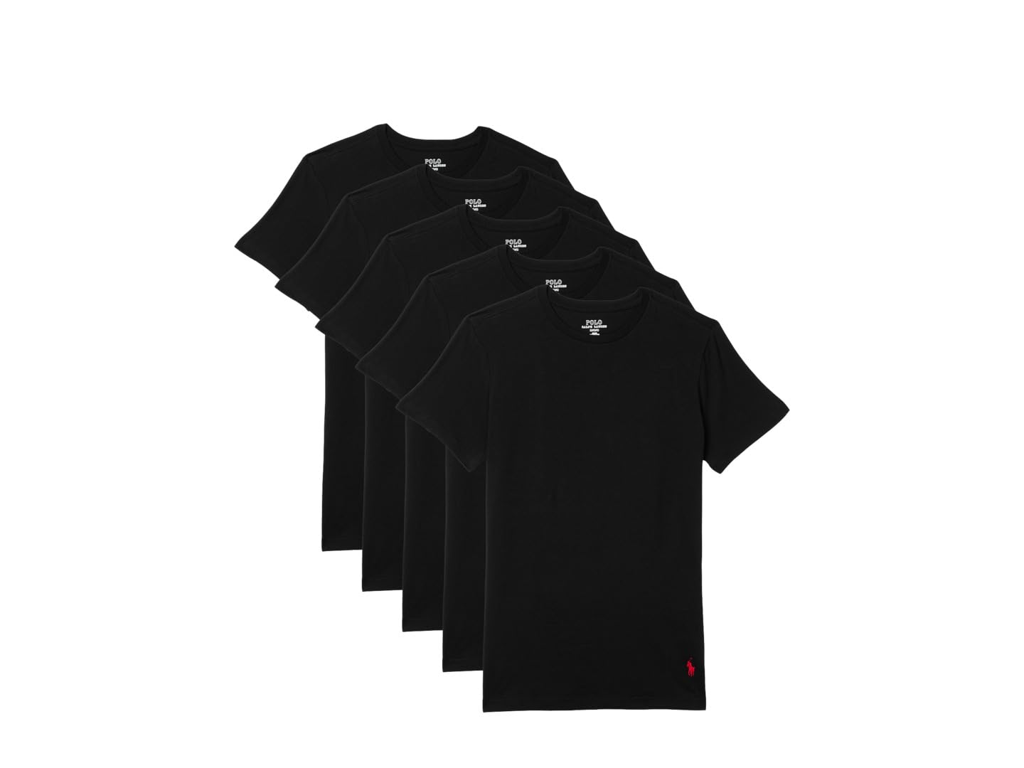 HOTPOLO RALPH LAUREN Slim Fit Undershirt w/Wicking 5-Pack Crews