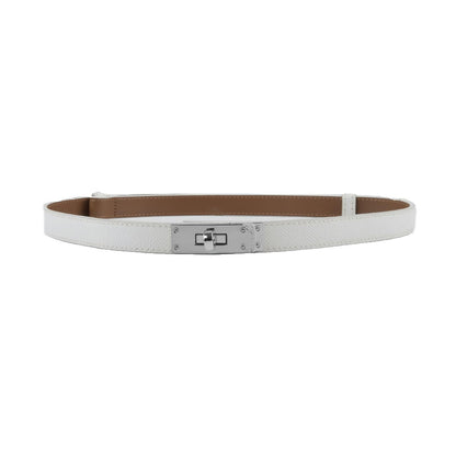 HOTFENLDY Adjustable Thin Belts For Womens Skinny Belts For Dresses Womens Solid Color Alloy Turn Lock Belts For Jeans