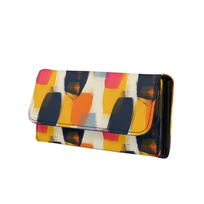 HOTTie Dye Color Slim Long Wallet for Women Hippie Style Colorful Zipper Coin Purse Card Holder, Tie-dye Rainbow Extra Capacity PU Leather Checkbook Wallet with ID Window