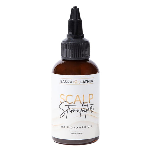 HOTBask & Lather Scalp Stimulator Hair Growth Oil, Cold Pressed Mint and Rosemary Blend with Grapeseed for Hair Growth, Organic Natural Leave in, All Hair Types, 2 Fl Oz