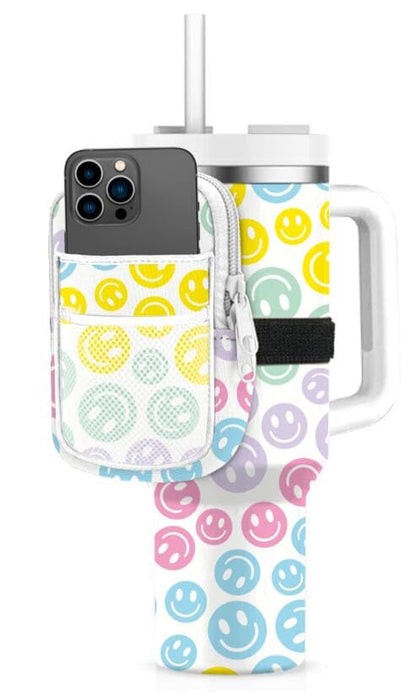 HOTKATYDID Tumbler Zipper Pouch and Phone Holder with 3 Pockets - Compact Water Bottle Pouch for Wallet, Keys, and Phone - Premium Tumbler Accessories