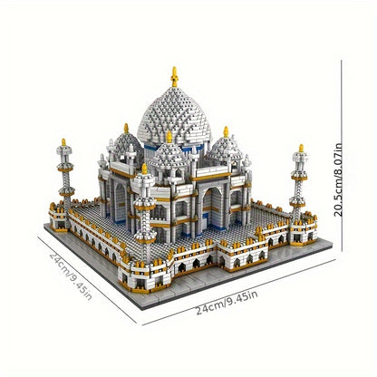 3950pcs Large World's Famous Architecture Building Blocks, Taj Mahal Castle Model, City Landmarks Desktop Ornaments, Micro Bricks, High Diff