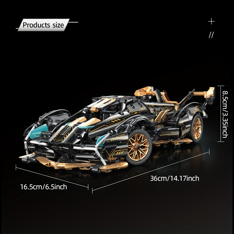Building Block Car, 1:14 Supercar Design, Cool Pink Appearance Puzzle Toy, Early Education Puzzle, Simple And Easy To Assemble, Holi