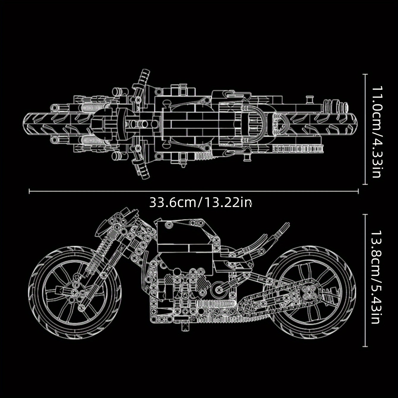 431-Piece  Diy  Motorcycle Model plastic Building Blocks