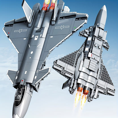 Chengdu J-20 Stealth Fighter Jet Building Blocks Set for Adults, DIY Collectible Model Kit, Educational Construction Toy, Aviation Military