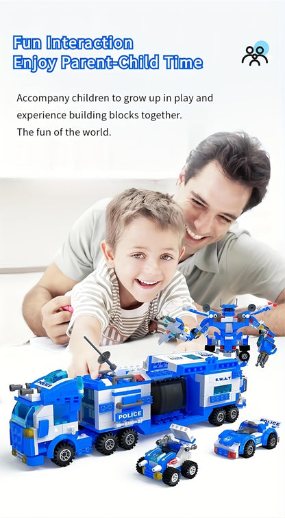 Department Car Building Blocks, City Patrol Police Toy, Vehicle Truck Action Figures Brick Toys For Children, Role-Play Toys For Boys