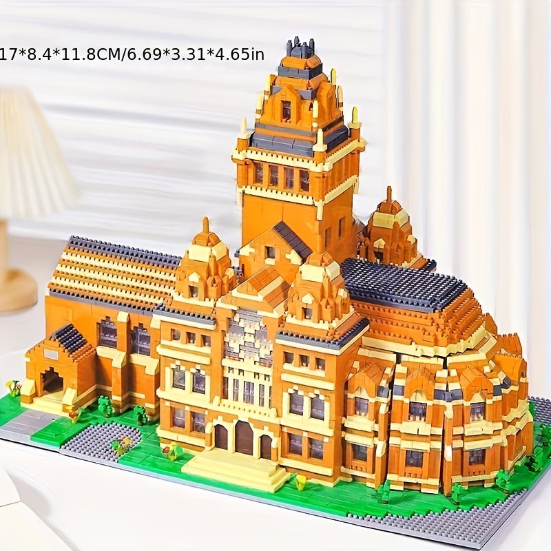 3500+pcs A super stunning Harvard University architectural micro particle building block assembly toy
