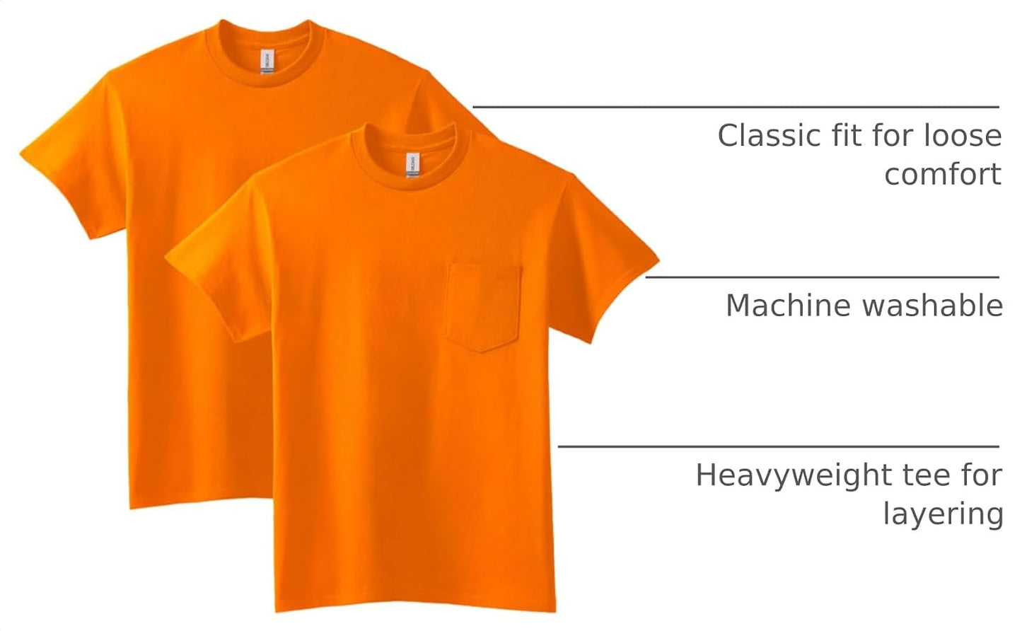 HOTGildan Adult Ultra Cotton T-Shirt with Pocket, Style G2300, 2-Pack