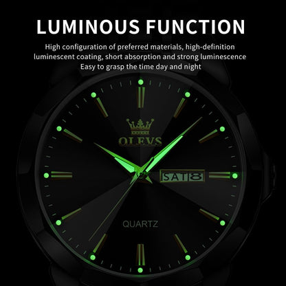 HOTOLEVS Watch for Men Diamond Business Dress Analog Quartz Stainless Steel Waterproof Luminous Date Two Tone Luxury Casual Wrist Watch Blue