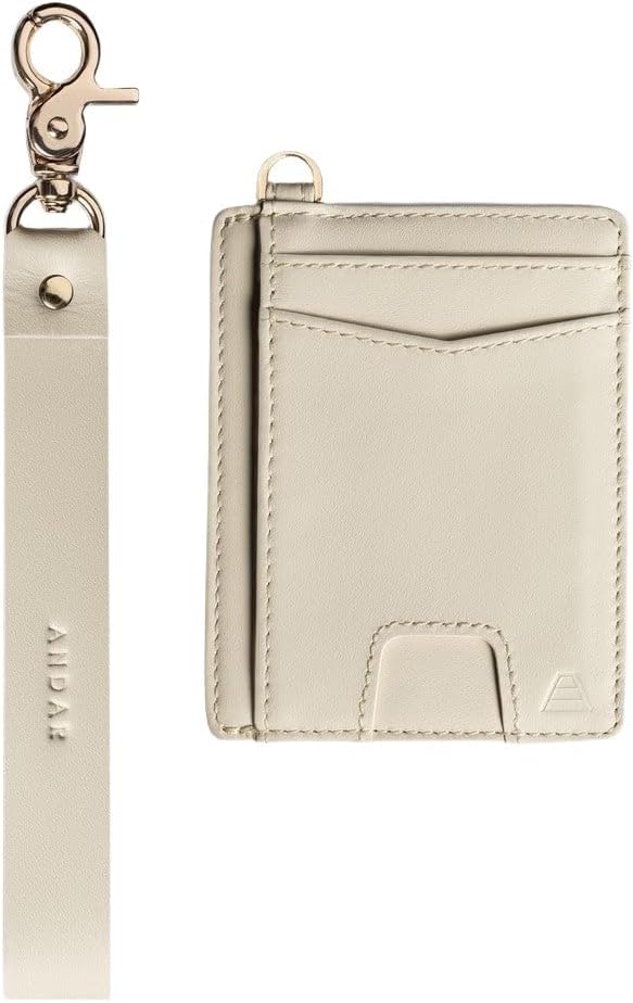 HOTAndar The Denner Beautiful Premium Slim Card Holder RFID Blocking Card Holder Wrislet Wallet for Women (Ivory)
