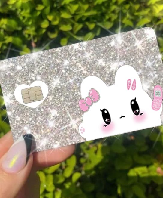 HOTExotixCard The Original Reflective Sticker Ultra Bling Debit - Credit Card Shiny Skin Removable Cover Especially Bright Back Information Card Cover Silver Heart ExotixLuv Luxury (Bow Pink Hot)