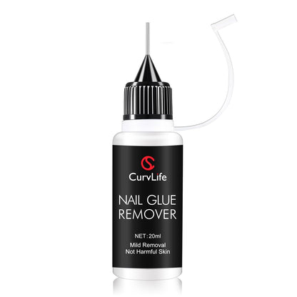 HOTCurvlife 10g Semi-Solid Glue and 20ml Pinpoint Glue Remover Kit - Gel for Press on Nails, Quick Dry No UV Lamp Needed with Gentle Non-Acetone Remover, Fake Nail Tips