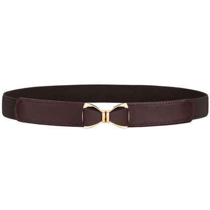 HOTVONMELLI Womens Skinny Elastic Belt Stretchy Bow Belt for Women Dresses Thin Waist Ladies Belts